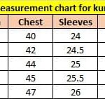 Kurta Size Chart